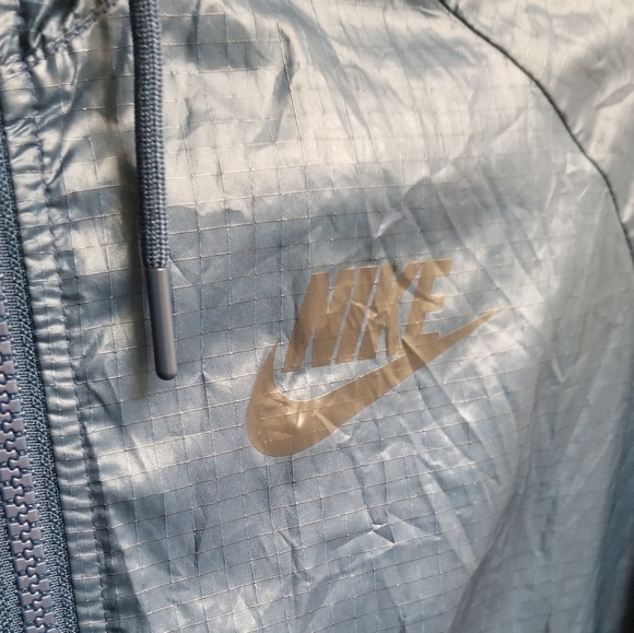 Nike zip windbreaker hooded lightweight rain jacket blue - Picture 4 of 7